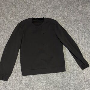 Black Lululemon Crew Neck Men's Sweater with Front Zipper Pocket